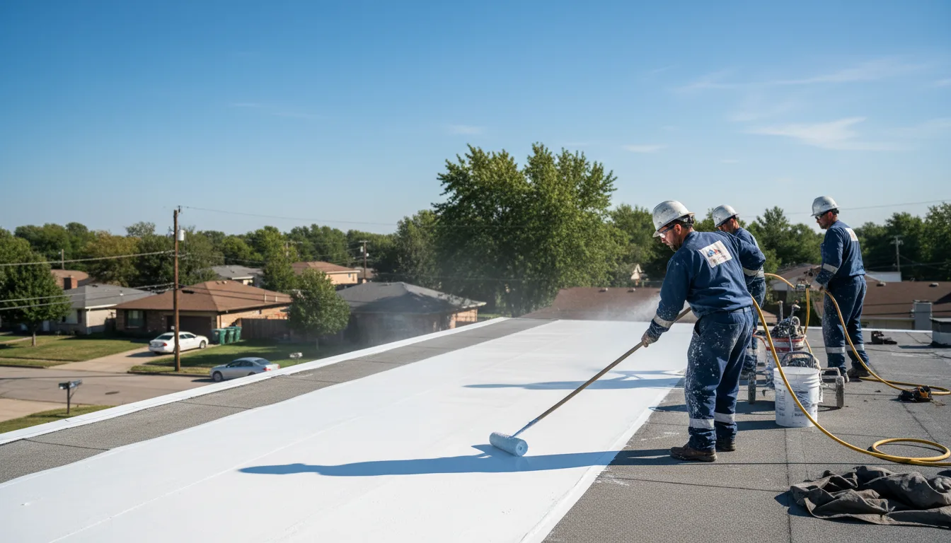 Commercial roof coating in Evans, LA near me